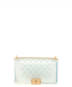Diamond Pattern Small Jelly Bag 7157 CLEAR